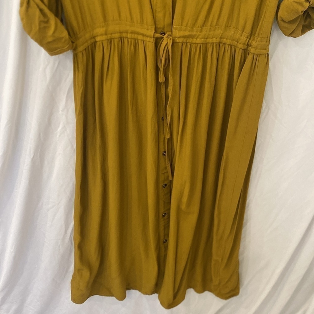 Topshop mustard button drawstring dress size 4 - Picture 3 of 6